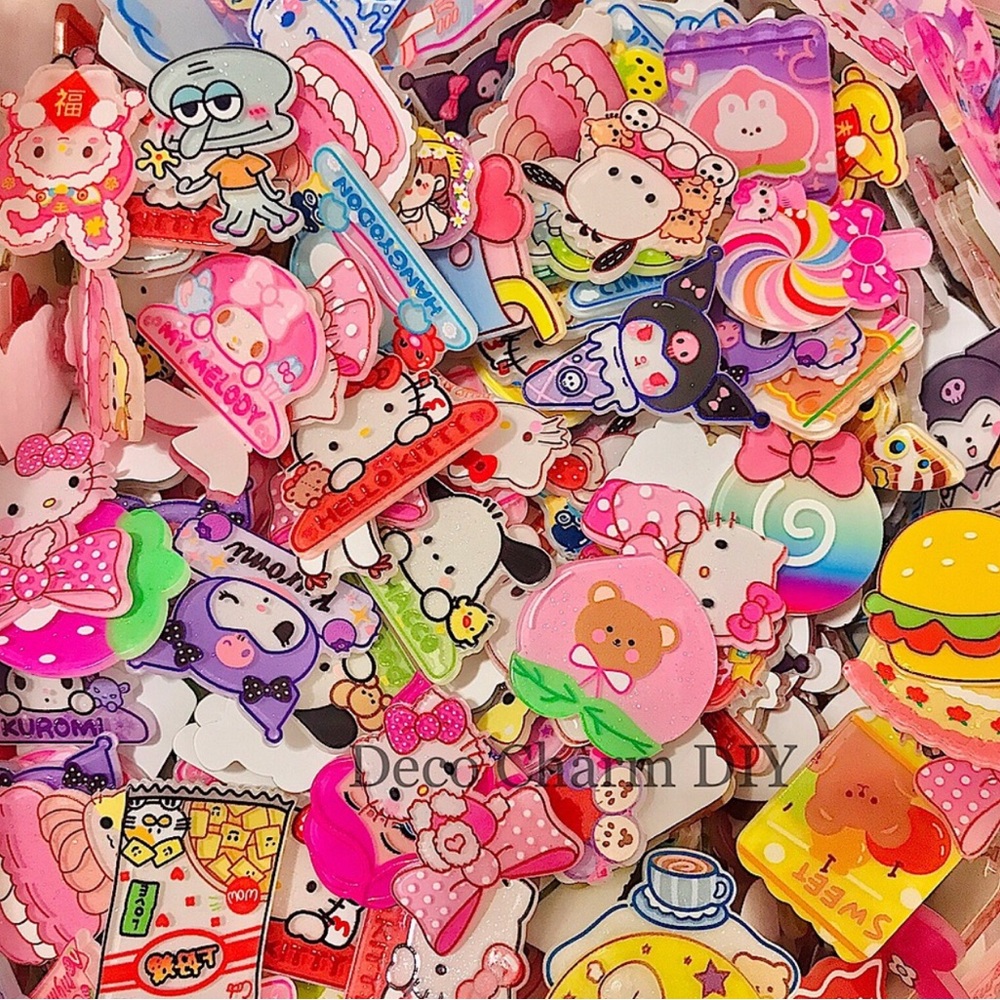 30PC Mix Sanrio Charms Acrylic Flat-back For DIY accessories